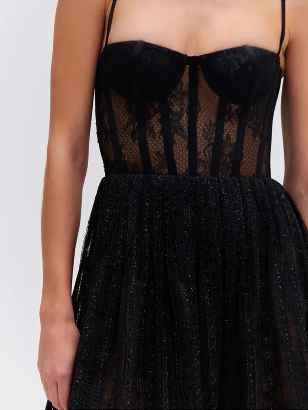PatBo Lurex Tulle Bustier Midi Dress - Picture 2 of 6